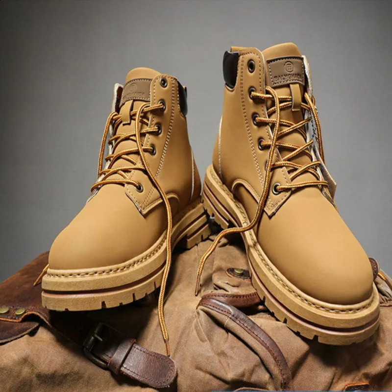 2025High Top Boots Mens Leather Shoes Fashion Motorcycle Ankle Boots for Men Winter Boots Man Shoes Lace-Up Botas Hombre251205