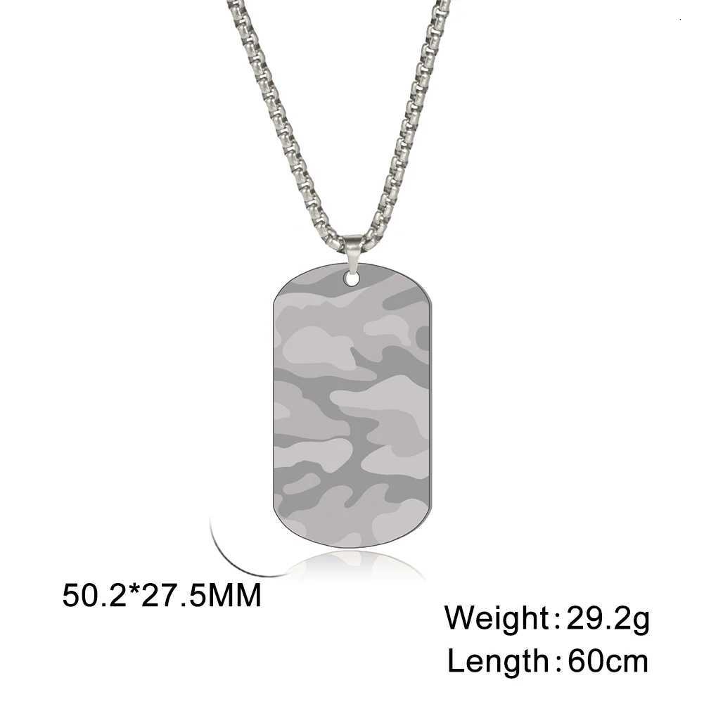 Camouflage Military Pendant Necklace for Men Stainless Steel Hip Hop Jewelry Box Chain Dog Tag Man Necklaces Fashion Gift M251211