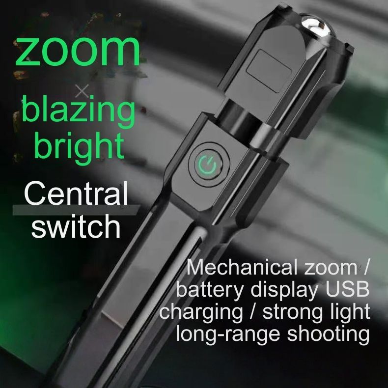 USB Rechargeable T6 LED Flashlight, 5W Multi-Mode ABS Torch with Zoom Focus & 18650 Battery for Outdoor Emergency12.10