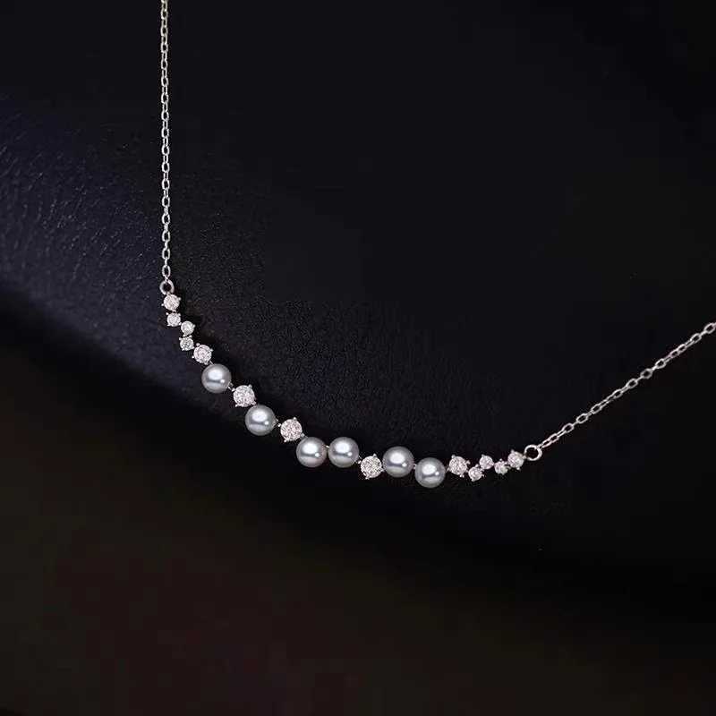 Elegantly 925 Sterling Silver Pearl Zircon Simple O-Chain Pendant Necklace For Women Wedding Jewelry Fine Accessories Wholesale M251211