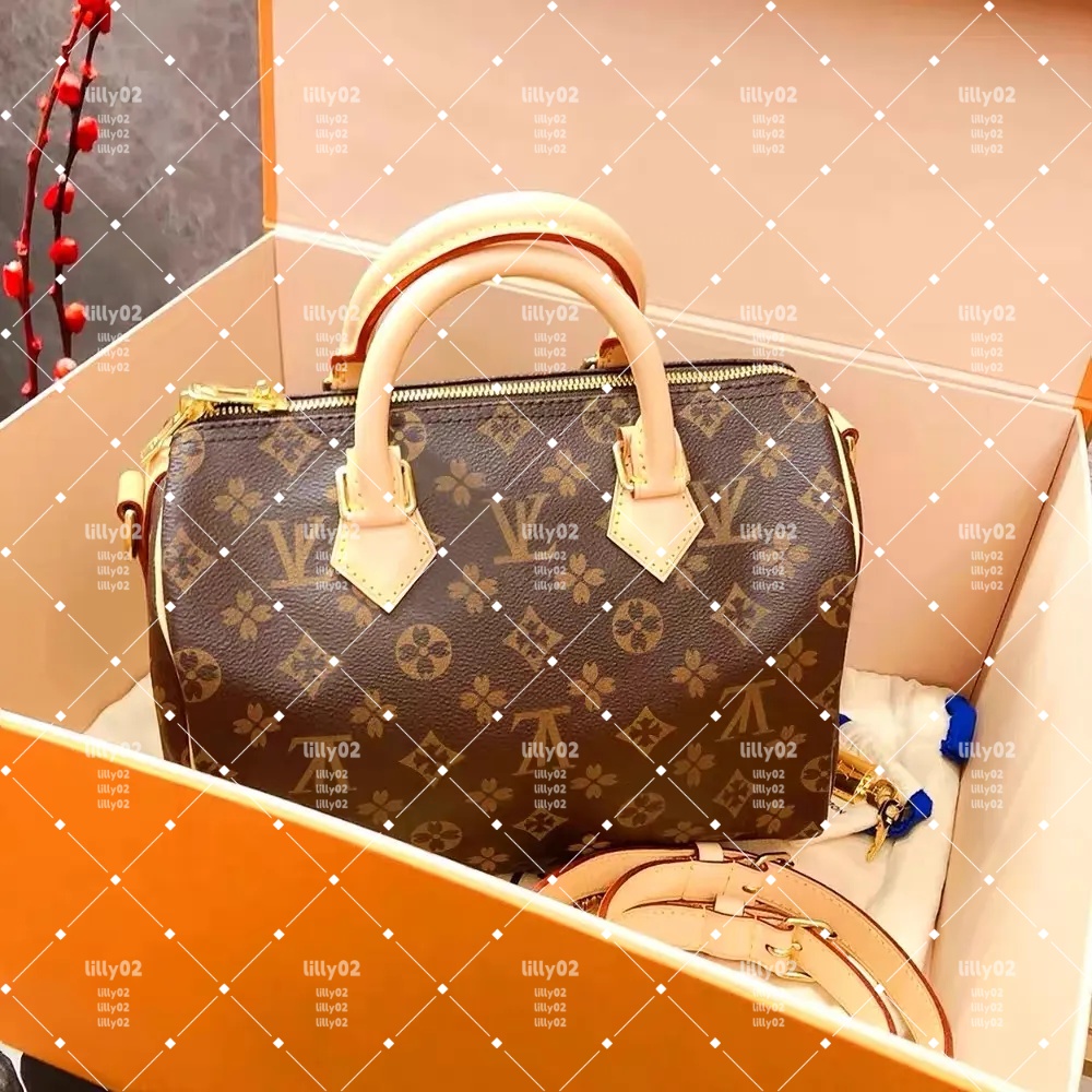 Luxury Mini Nano16cm spee Shoulder Bag Women Leather Denim Crossbody Luxury Brand Embossed Tote cheery Purse Suede Brown Flowers Handbag