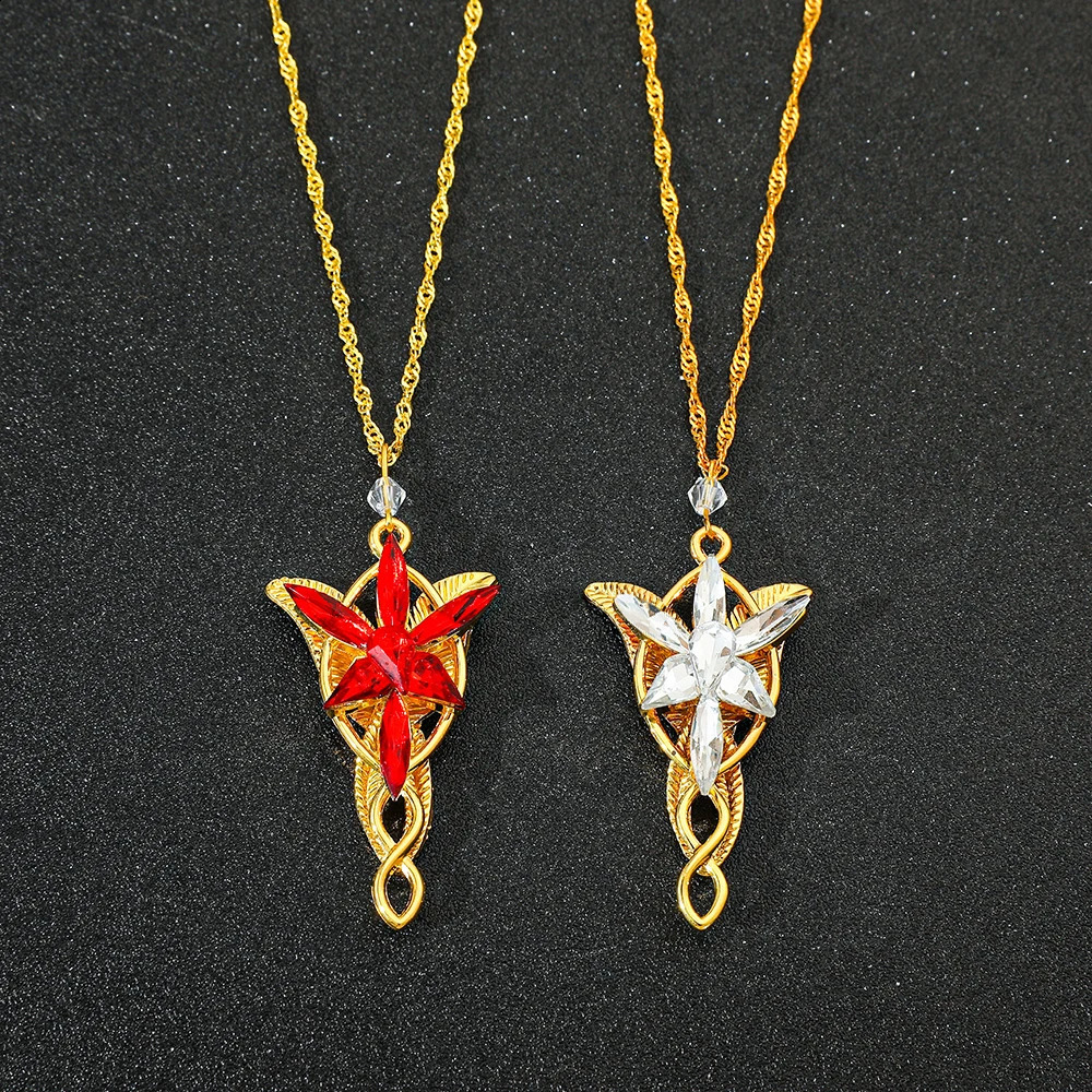 Lord Rings Necklace Elf Princess Arwen Twilight Star Pendant Necklaces for Women Choker Jewelry Gift251201 - view 7
