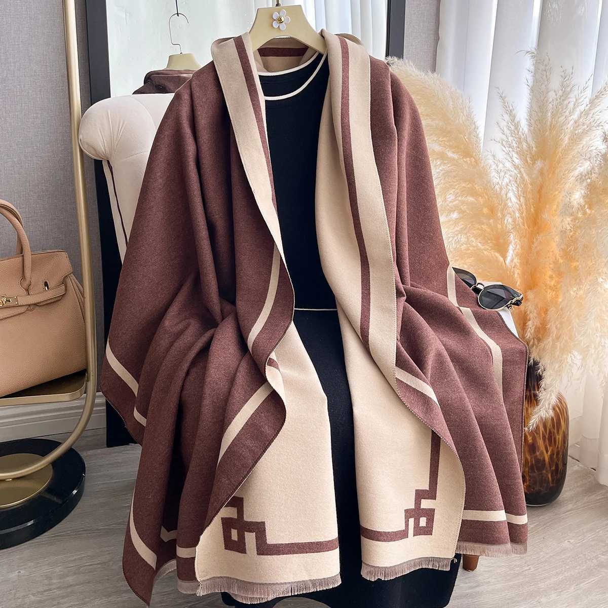 2025 Luxury Winter Cashmere Scarf Women New Design Warm Pashmina Blanket Poncho Scarves Female Print Shawl Thick Foulard Bufanda Y251211