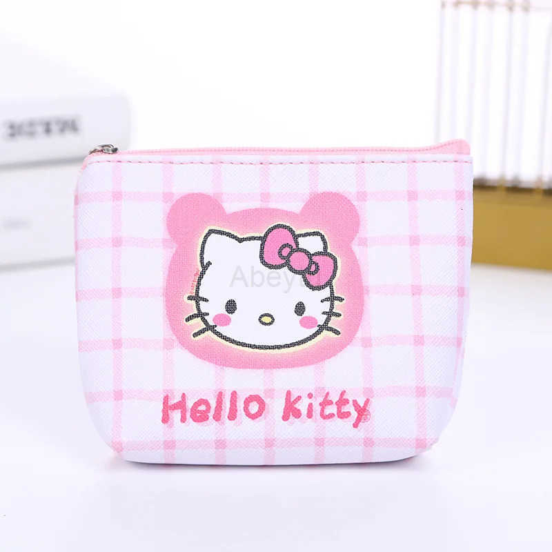 Sanrio Cartoon Kuromi Hello Kitty My Melody Printed Children PU Zip Coin Purse Bags Girls Storage Pouch Wallets Mini Wallet H251211