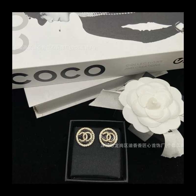 Double Black Gold Stud Earrings Retro Fashion High Fem Sier Needle Tide Y251210