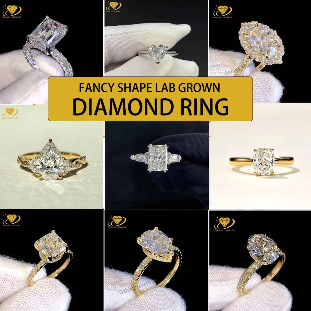 Fashion Jewelry IGI Certified Lab Grown Diamond 14K Solid White Gold Rings Oval Engagement Ring for Women