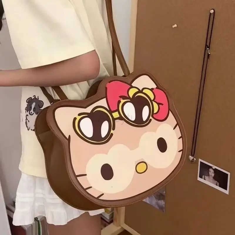 Sanrio Hello Kitty Kawaii Student Large Capacity Backpack Girl Portable Cute Fashionable Ins Shoulder Bag Storage Bag Birthday Gift Toy H251211