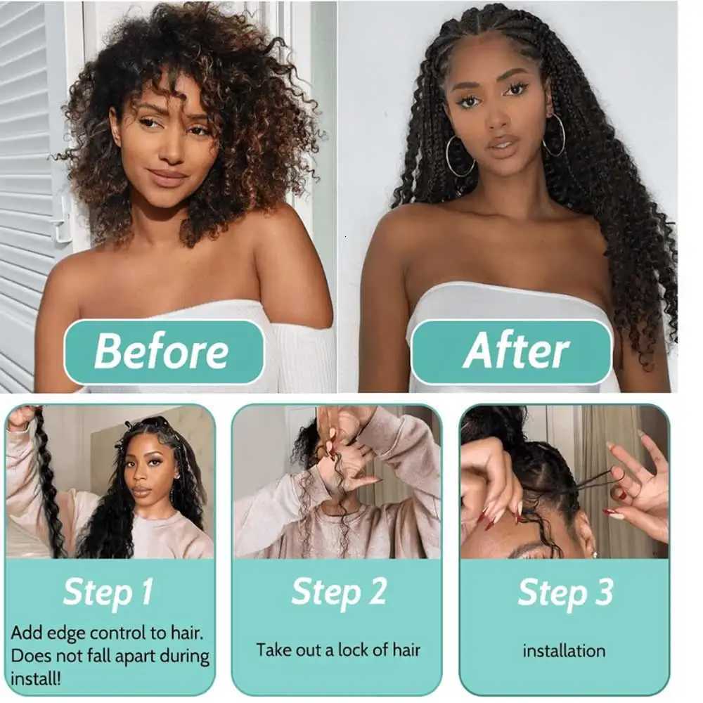 110g 28 Inch Curly Boho Hair for Braiding Knotless 12A Deep Wave Bulk Bohemian 2 Bundles/Pack Dark Brown Color 100 Human Hair M251211 - view 5