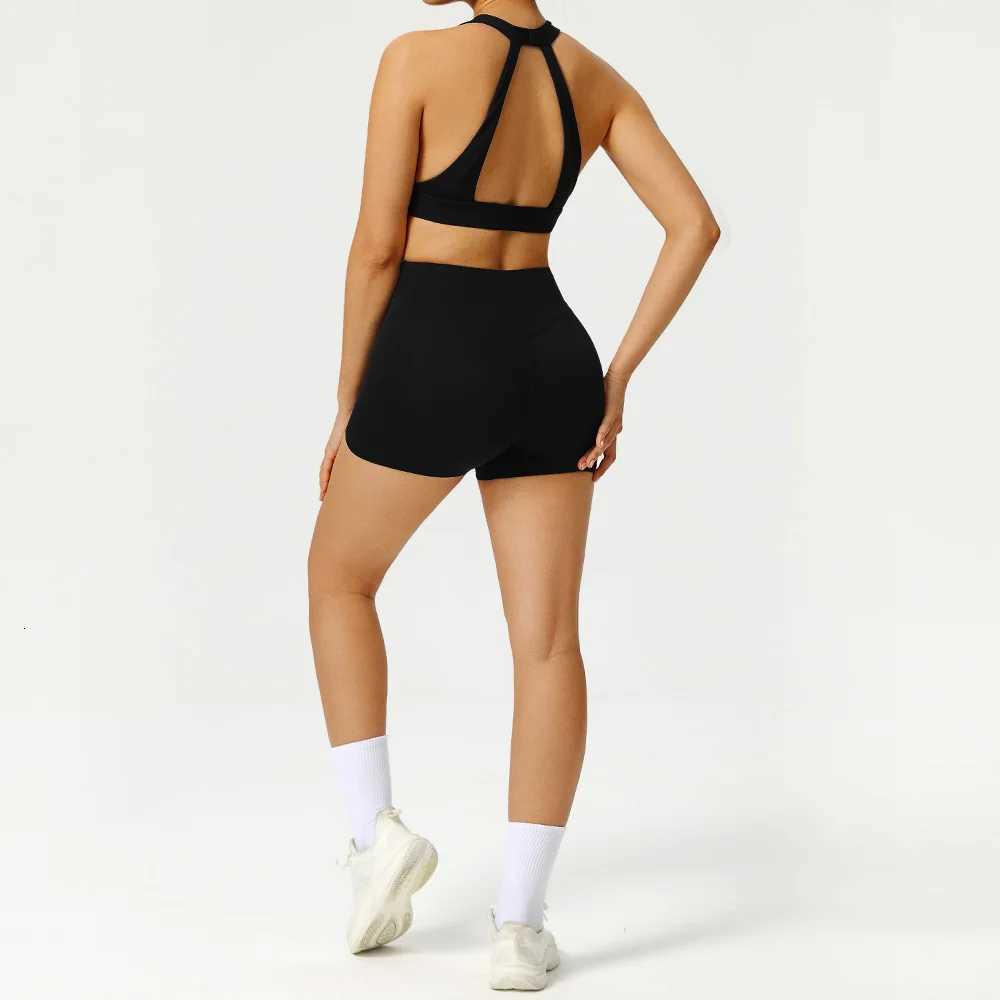 2PCS Yoga Suit Sports Set Womens Sets Fitness Push Up Sports Bra Shockproof Running Long Sleeve Leggings Impact Gym ClothesT251211