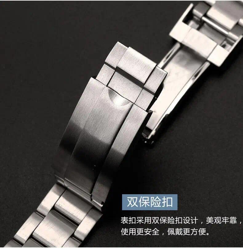 20mm 904L Stainless steel Watch strap for Rolex Explorer 2 ditongna diver green black water ghost King accessories