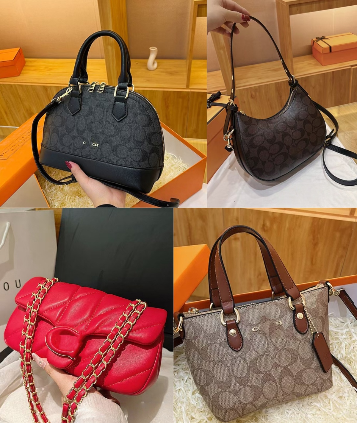 Designer bag Luxury bag Women's bag Fashion women's shoulder bag Crossbody bag Handbag High quality women's small square bag Crescent bag Tote bag