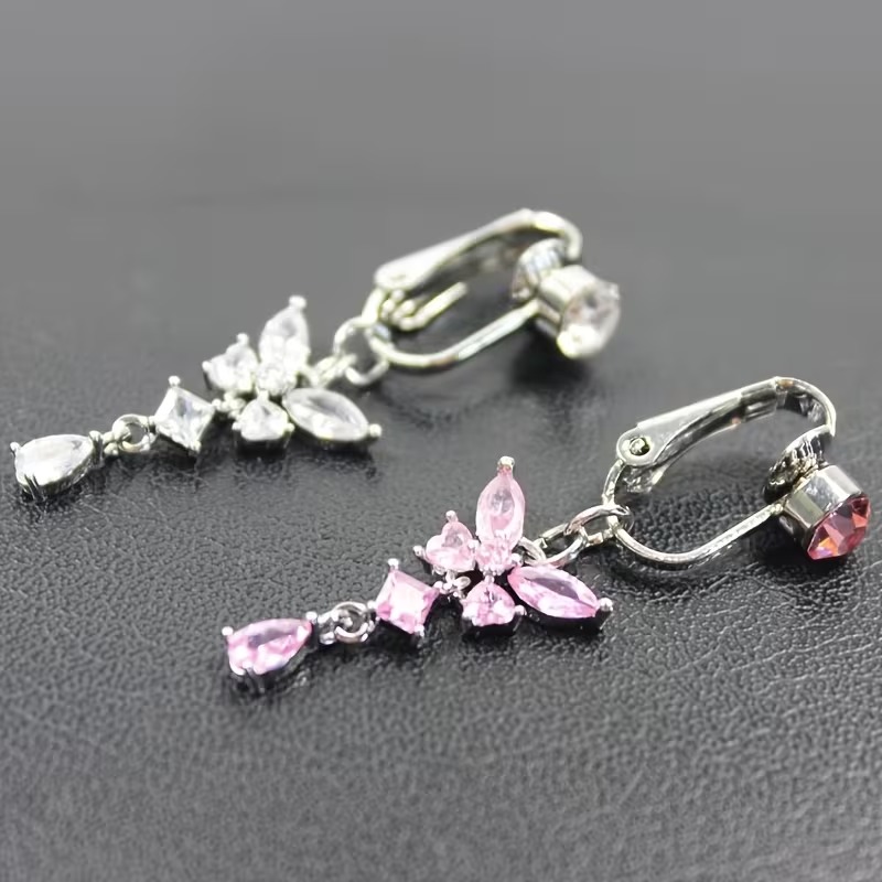 Heart-Shaped Butterfly Belly Button Ring - Sparkling Rhinestone Faux Piercing Jewelry