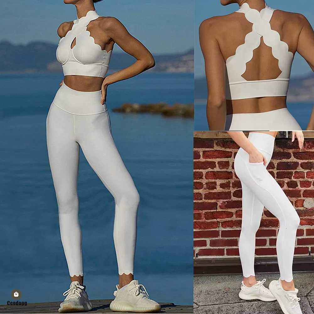 XL 1/2PCS Women Gym Yoga Set Laser Sport Bra Top High Waist Pocket Leggings Workout Pant Tracksuit Fitness Athletic Wear SuitT251211