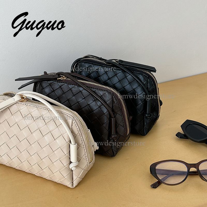 Guguo Designer New Women's Woven Bag Korean Luxury Exquisite Soft Shoulder Crossbody Bag Fashion Versatile Portable Handbag Phone Bag Free Shippi