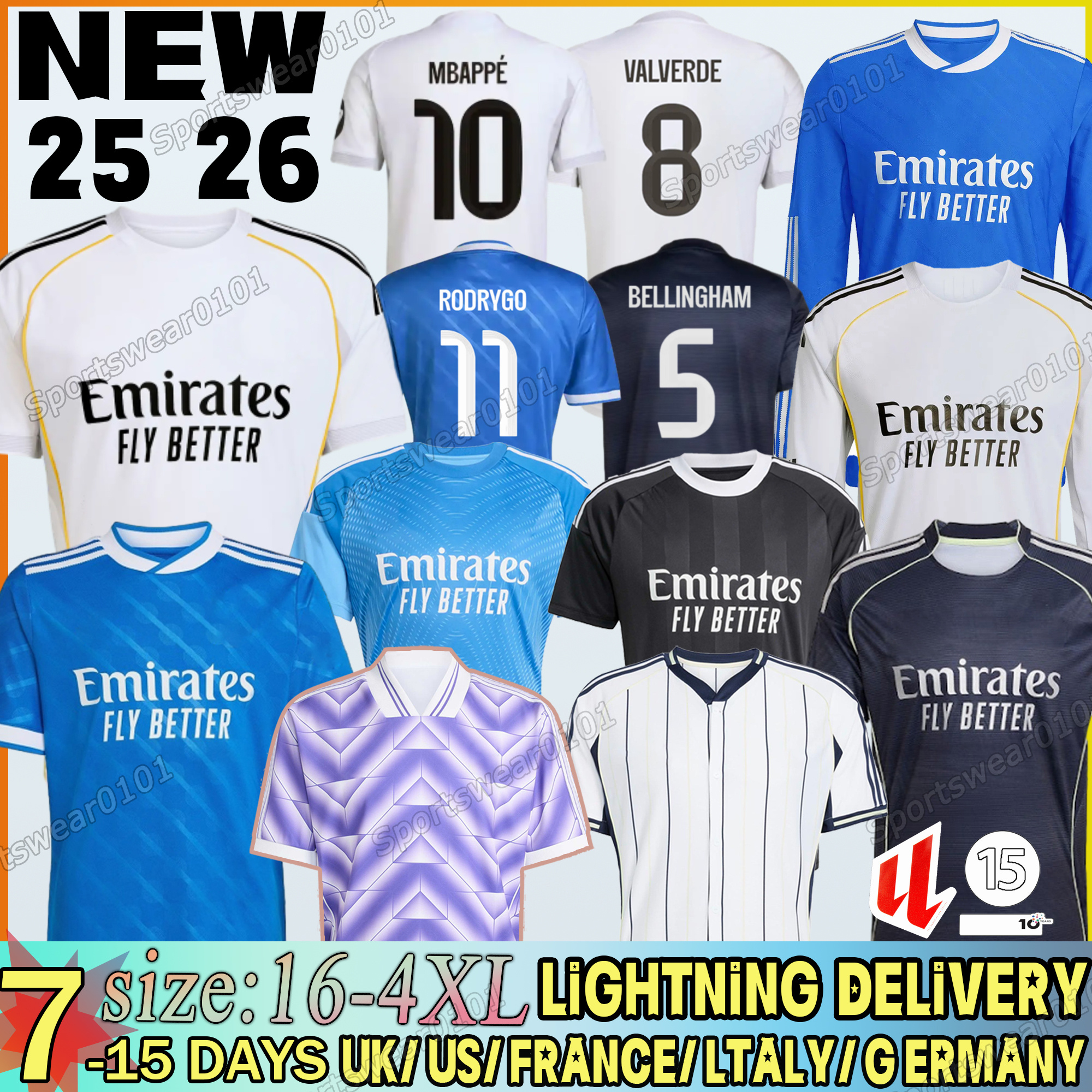 25 26 Reals Madrid kits MBAPPE BELLINGHAM TRENT VINI JR soccer jerseys RODRYGO Bellingham Valverde Arda Guler Endrick maillot de football shirt kid 25 26 kits uniform