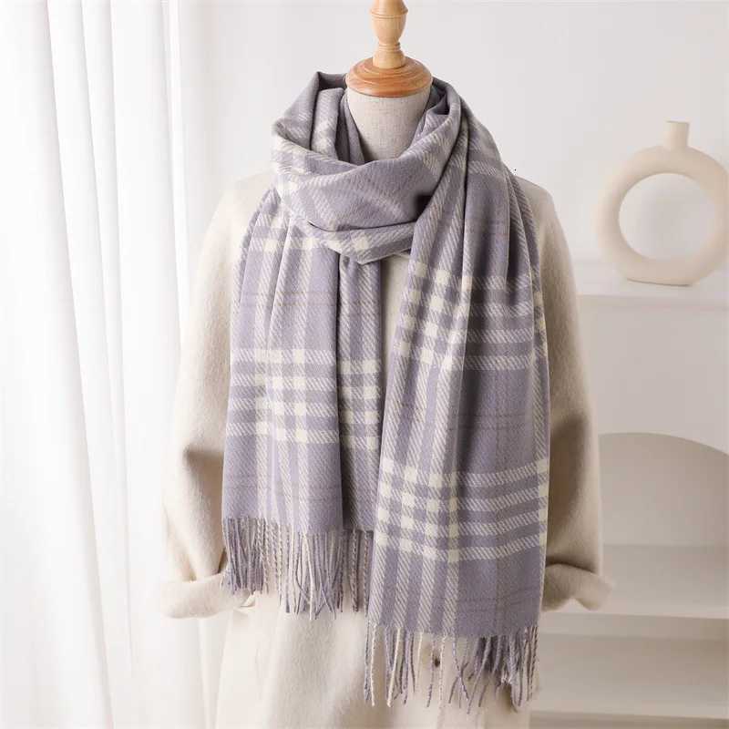 2026 Winter Warm Plaid Scarf Women British Style Faux Cashmere Shawl Fashion Neck Wrap with Fringe Bufandas Invierno Mujer Y251211