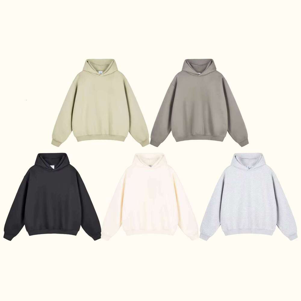 Wholesale High Quality 350gsm Thick Unisex Custom Logo Men's Blank Boxy Plain Hoodies