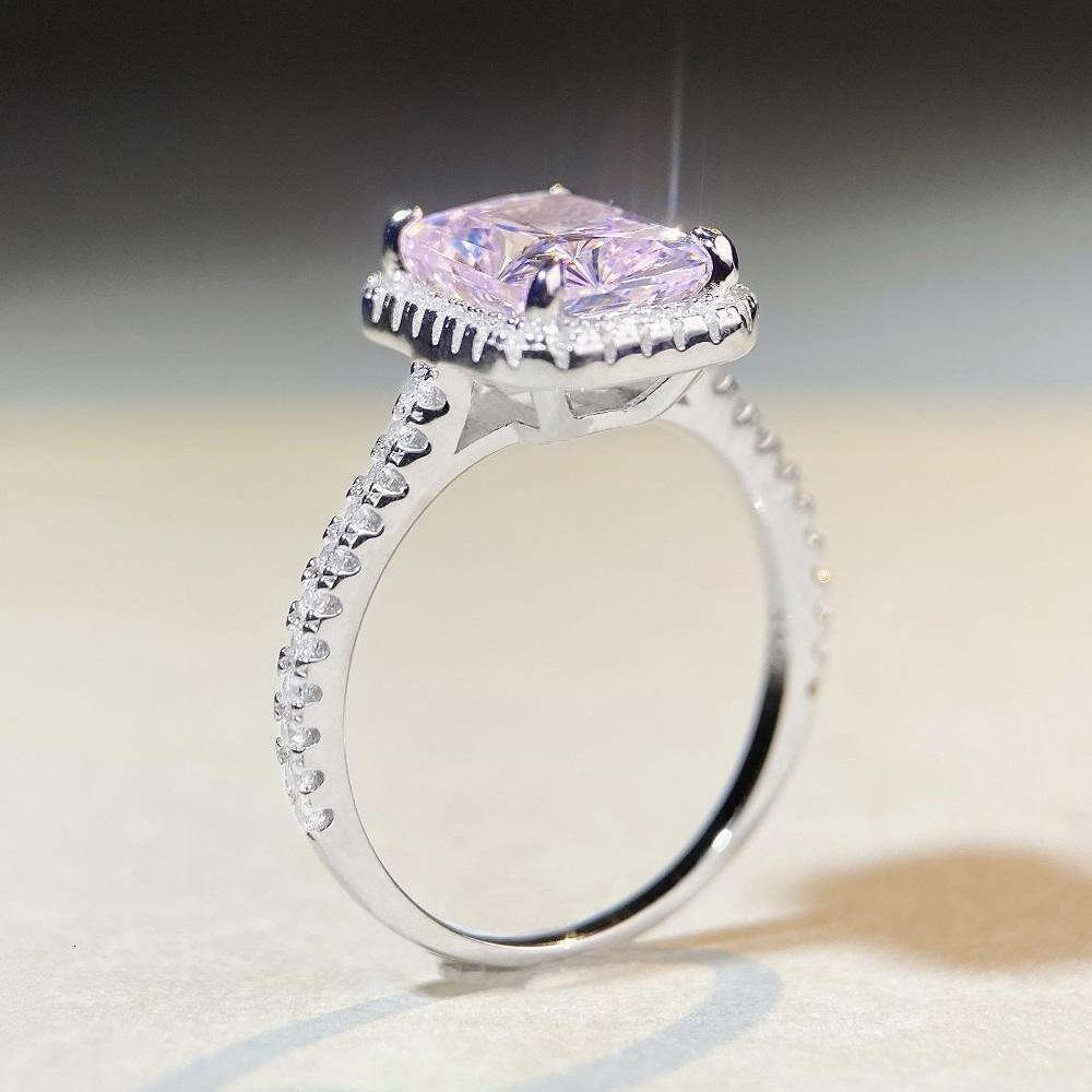 Vintage Boutique 2CT Radiant Diamond 10k white Solid Gold Moissanite Engagement Ring Wedding Bridal Jewelry