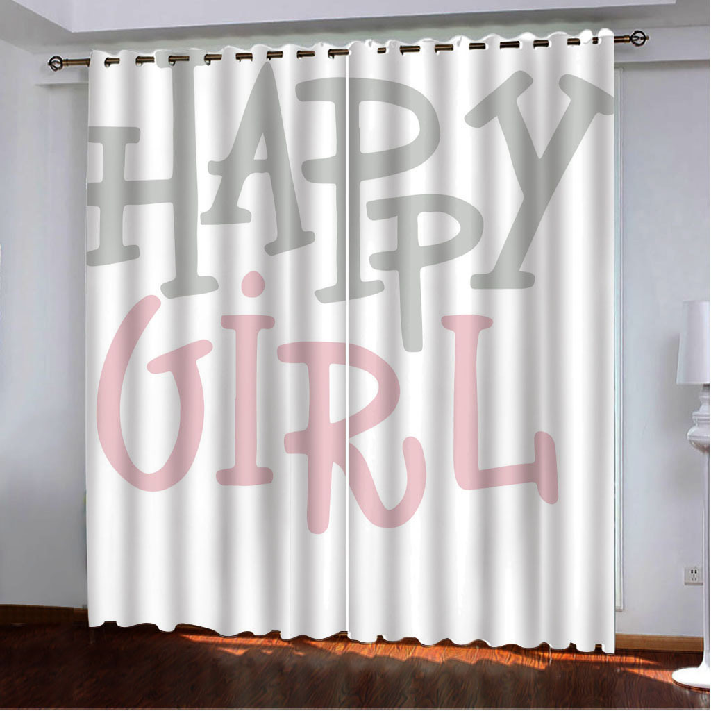 YL-37940 High-Density Blackout Curtain Letter Series, Digital Printing, Custom Patterns, Any Size.