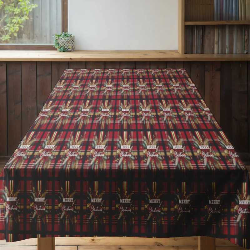 Waterproof Tablecloth Christmas Plaid Table Cover Holiday Dinner Party Decor Festive Red Green Table Topper Rectangle Tablecloth H251211