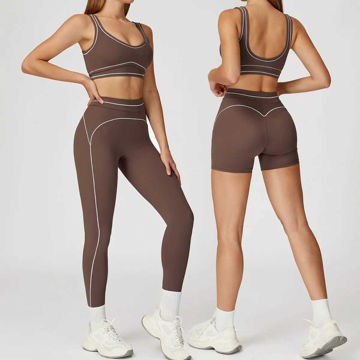 2 Piece Yoga Clothes Women Tracksuit Athletic Wear Fitness Suit Gym Workout Push Up Clothes Sports Bra Leggings SuitT251211