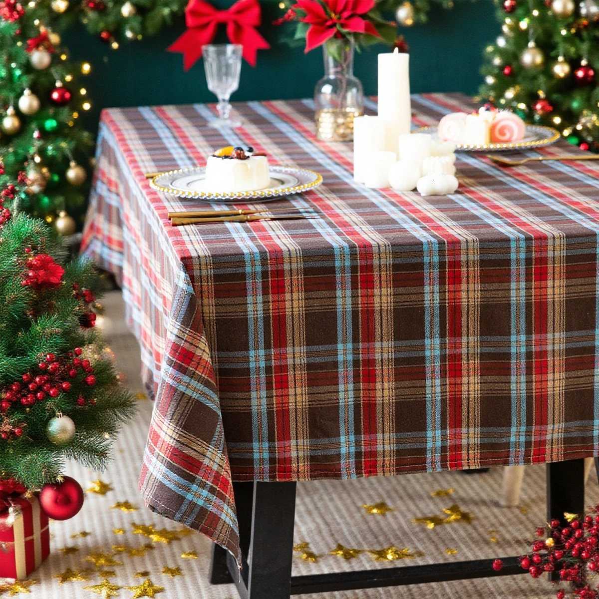 1pc Christmas Retro Style Tablecloth Suitable for holiday gatherings banquets restaurants kitchen decoration H251211
