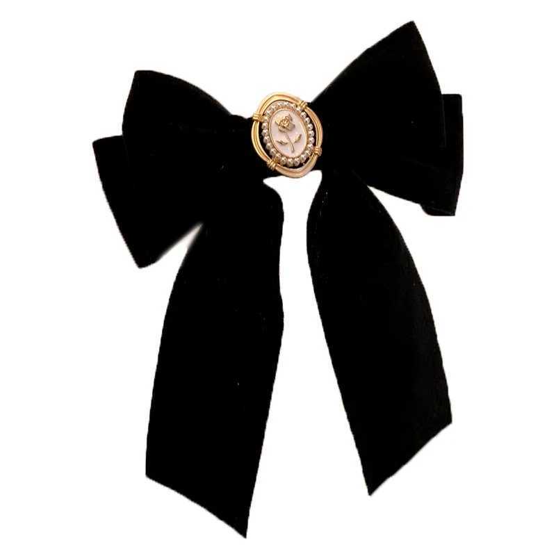 1pc New Black Veet Bow Hair Pins Elegant Fabric Alloy Roses Hair Clips for Wen Fashion Ponytail Barrette Heear Accories Y251210