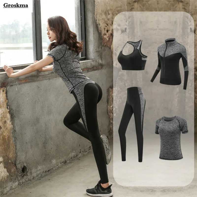Quick dry women sportswear yoga set fitness gym yoga clothing suit sets coatbrat shirtleggings 2019 workout running trainingT251211