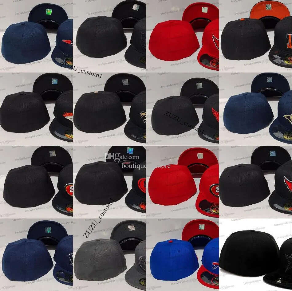 39 Colors Men's Baseball Fitted Hats Classic all black Sanpback Hat Flat Football Full Closed Caps onfield Size Chapeau Hip Hop Popular Street Sports Bone