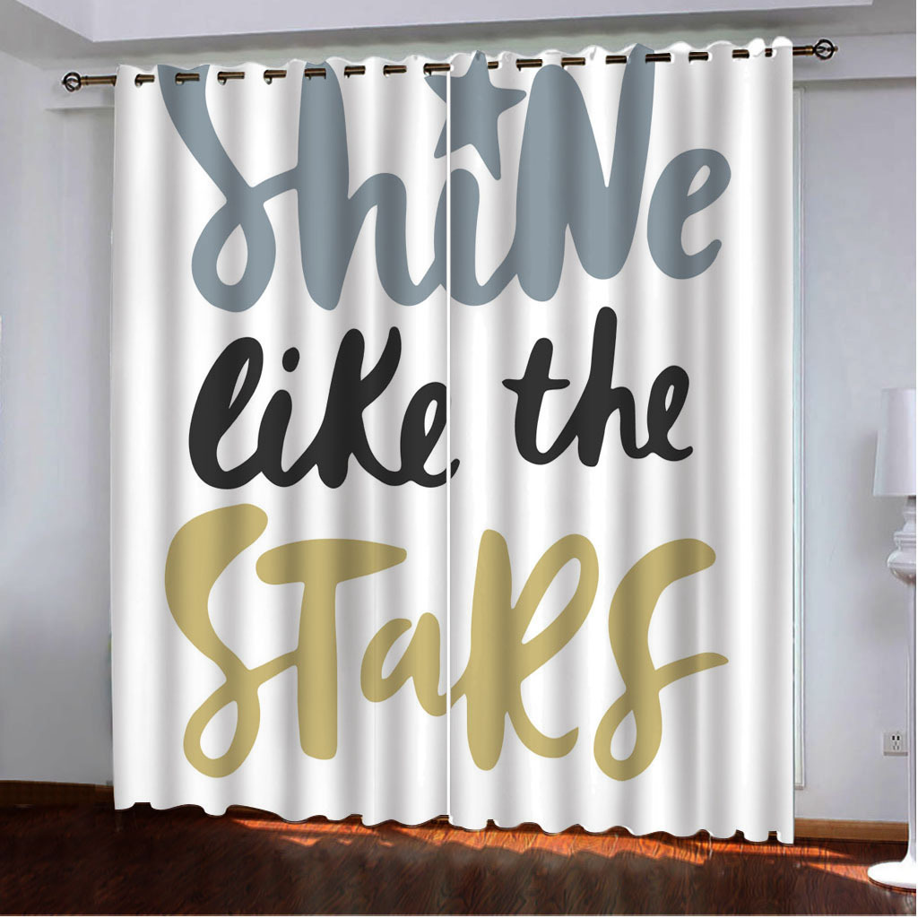 YL-37940 High-Density Blackout Curtain Letter Series, Digital Printing, Custom Patterns, Any Size.