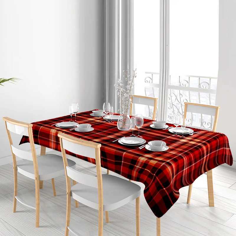 Modern Plaid Tablecloth Red Checkered Plaid Table Cover Washable Polyester Kitchen Dining Decoration Home Textiles 160X230cm G87 H251211