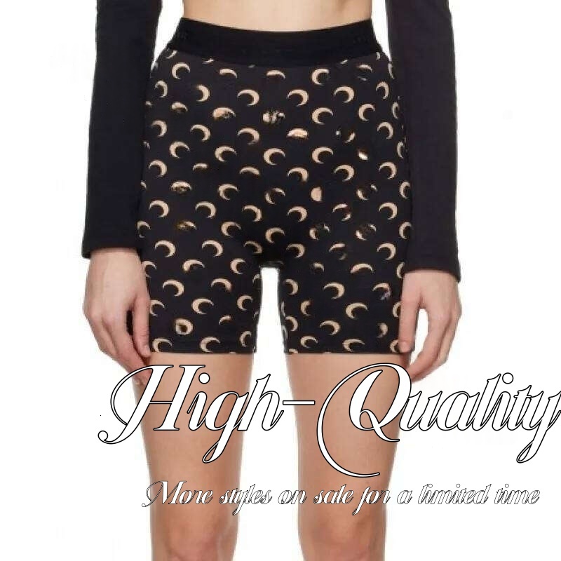 Designer Womens Leggings Bottoms Jumpsuits Elastic Slimming T-shirt Ice Silk Sunscreen Moon Top Crescent Small Marine Women's Black Sports Shorts Set Wholesale