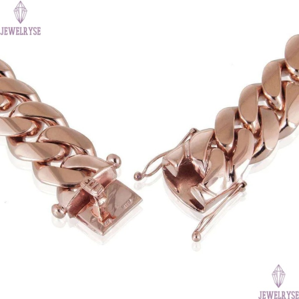 Necklace necklace moissanite chain Wholesale Stainless Steel Mens Cuban Link Chain Necklace 14k Rose Gold Thick Miami Cuban Chain