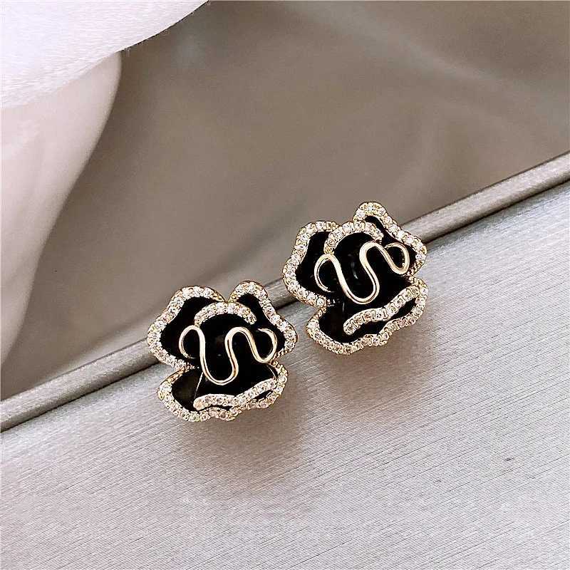 2025 New Luxury Micro Set Zircon Black lia wer Earrings for Wens Korean Fashion Jewelry Party Exquisite Accories Y251210