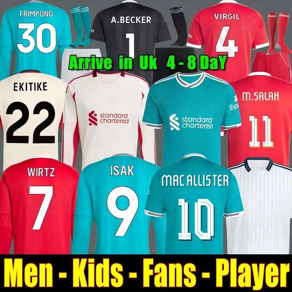 LFC soccer jerseys ISAK ALLISTER ALEXANDE R-ARNOL SALAH GAKPO SZOBOSZLAI jersey fans player 25 26 football shirt Kids Kit sock