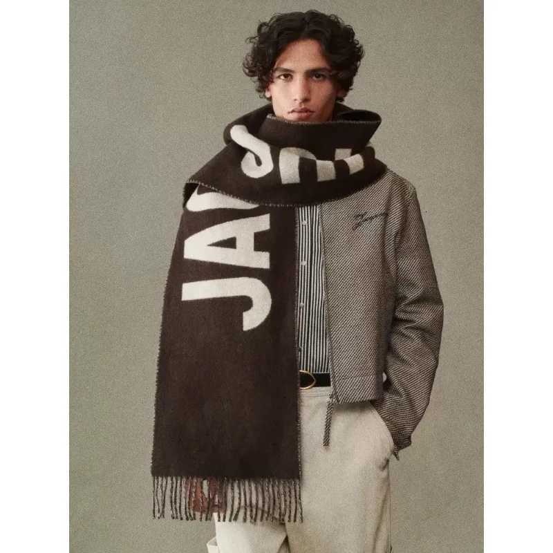 New cashmere scarf letter scarf autumn and winter Nordic style woven gift tassel five color scarf shawl Y251211