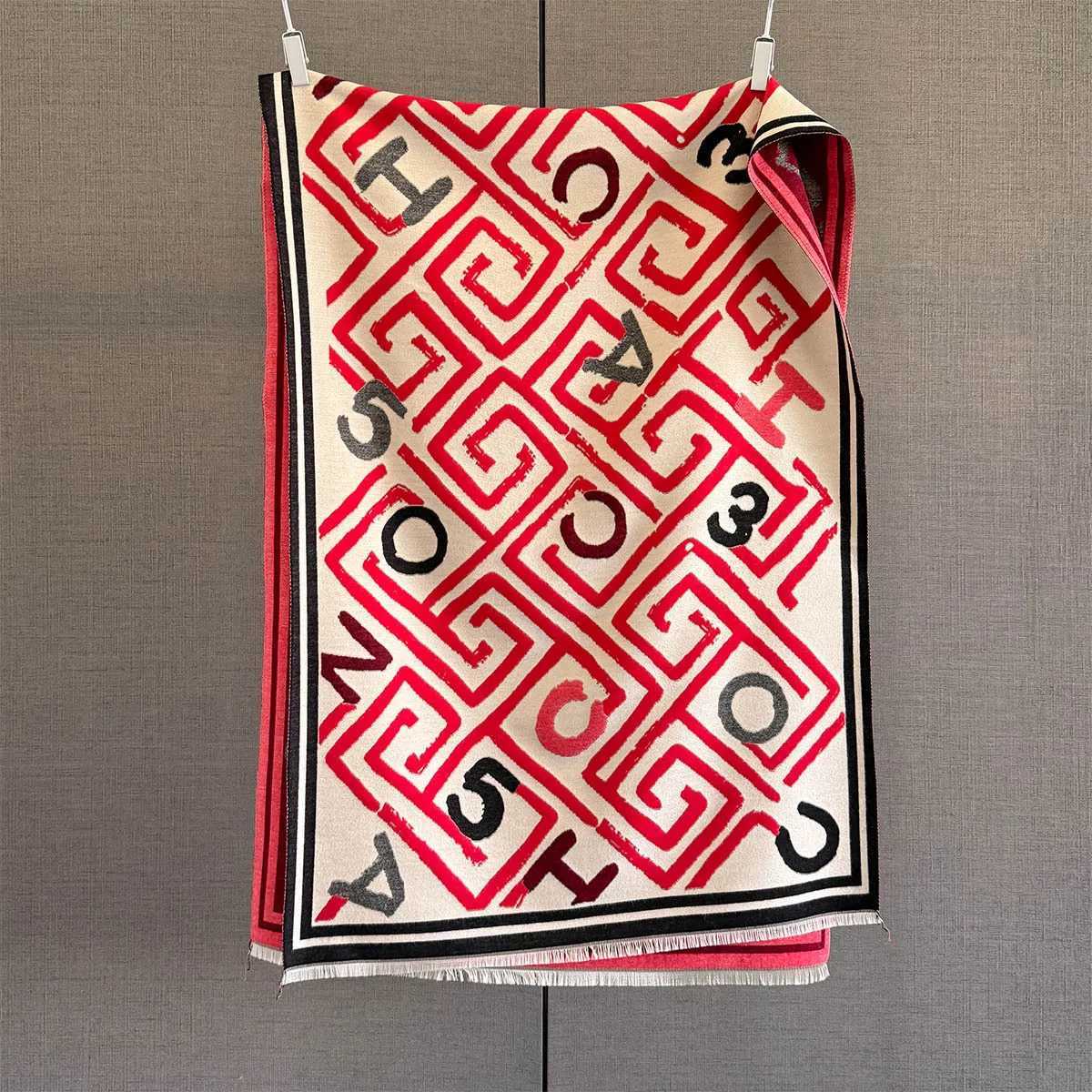 New Geometry Design Winter Pashmina Scarf Two-Sided Jacquard Scarves High Quality Women Thicken Wrap Shawl Ladies Brand Echarpe Y251211