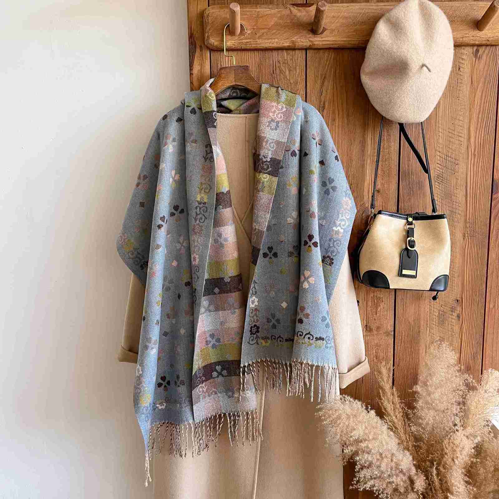 2025 Brands Ethnic Style Two-Sided Scarf Cashmere Soft Warm Long Fringe Pashmina Shawl Winter Coldproof Windproof Blanket Scarf Y251211