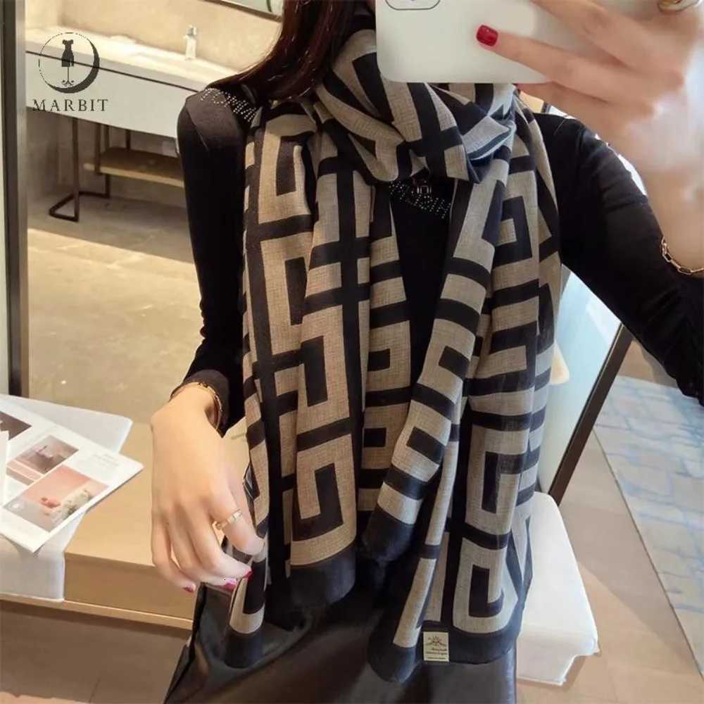 Scarf for Women Plaid 19060 Large Cape Autumn Winter Fashion Warm Bib with High Grade Korean Printed Y251211