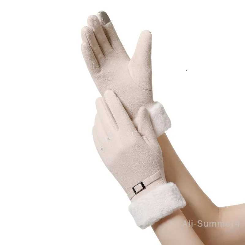 Fashion Gloves Autumn Winter Cute Furry Warm Mitts Full Finger Mittens Women Outdoor Sport Female Gloves Touch Screen Gloves Y251211