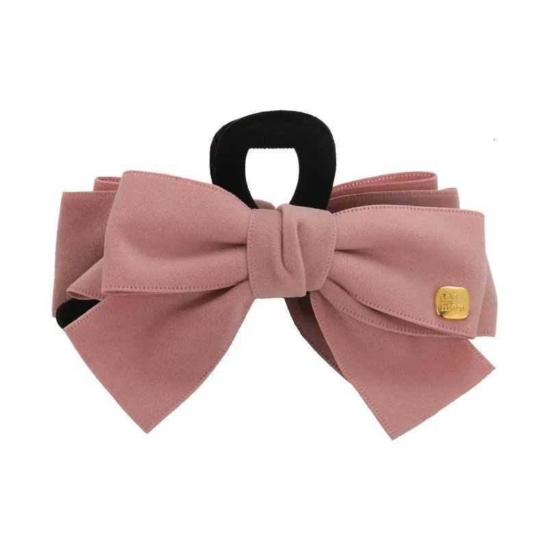 Fashion Bow Hair Cl Shark Clip Retro Suede Veet Solid Color Hairpins for Wens Temperament Hair Clips Fem dr Gift Y251210