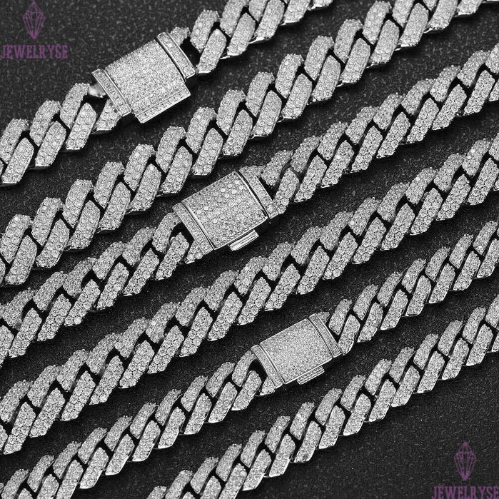 necklace moissanite chain KIBO Hip Hop Jewelry desiger fashion bracelets Sier VVS baguette diamond cuban chain bracelet men and women gift