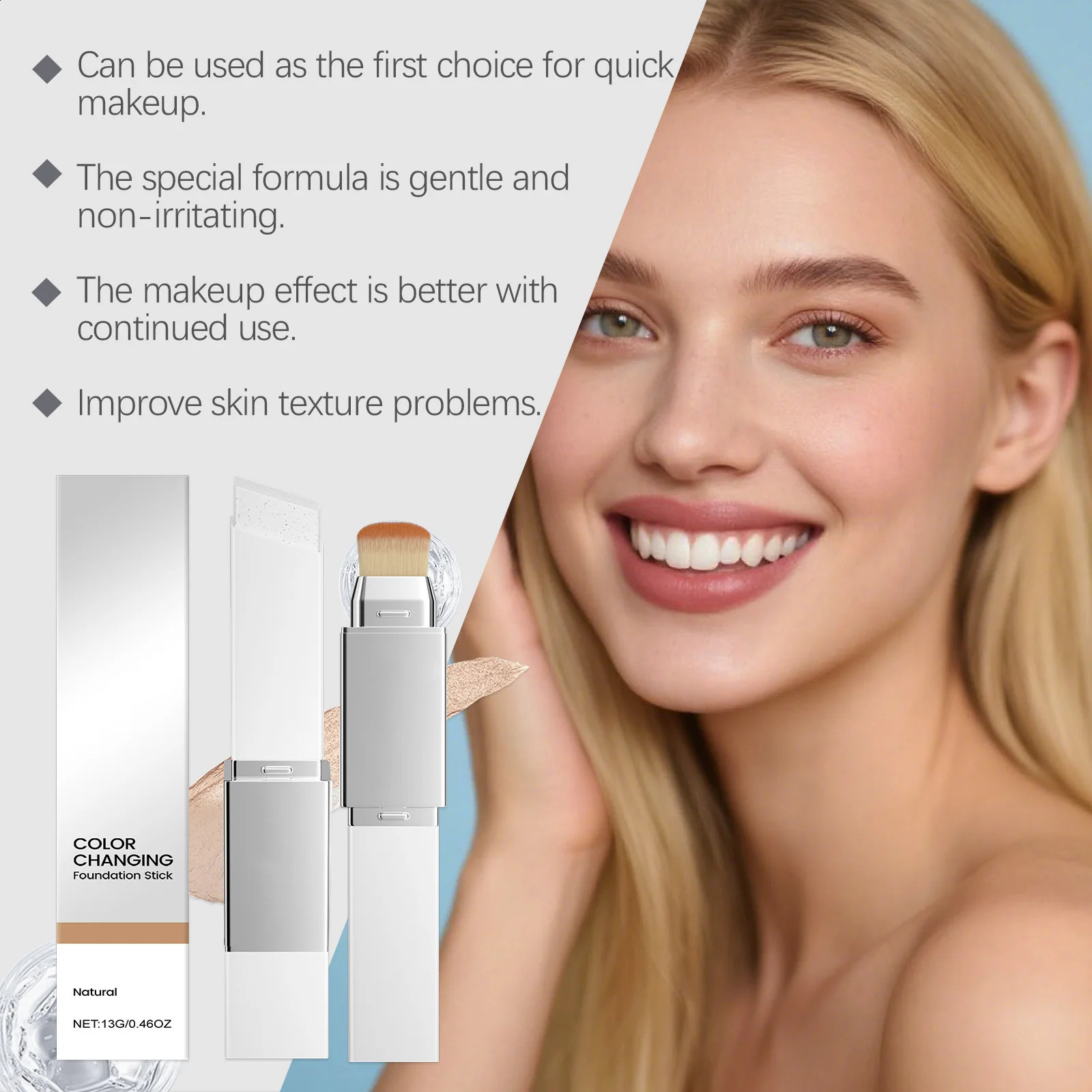 Color-changing 2-in-1 Makeup Foundation Stick Moisturizing Lightweight Brighten Matte Base Makeup Foundation Concealer Makeup 251210