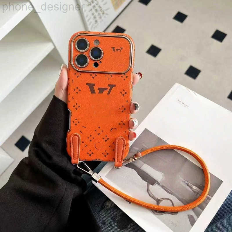 Cell Phone Cases designer Orange Monogram Luxury iPhone Case for 17 Pro Max 16 15Pro max Hi QualityEmbossed Leather Designer Women Men Gift Shockproof Slim case P9IB
