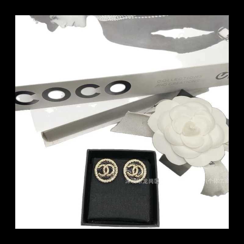 Double Black Gold Stud Earrings Retro Fashion High Fem Sier Needle Tide Y251210