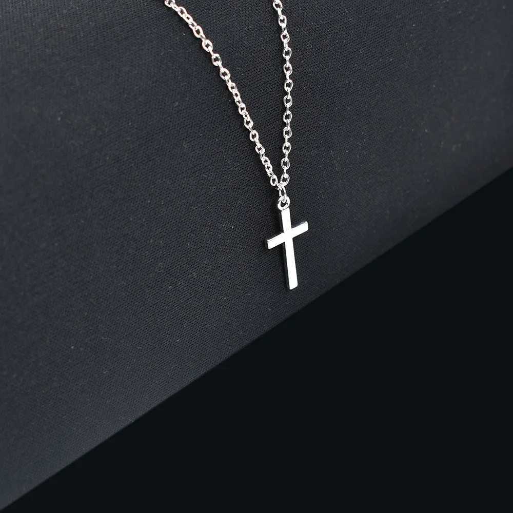 Simple Cross Pendants Necklaces Women Silver Color Chain Choker Necklace Female Bohemian Metal Jewelry bijoux collares M251211