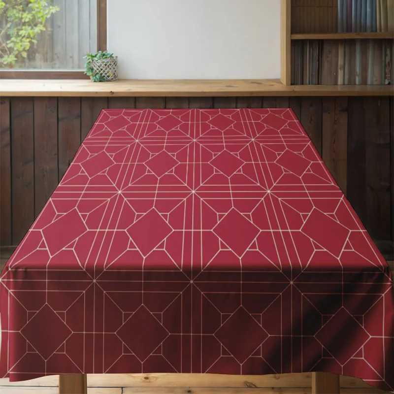 Red Spider Web Printed Tablecloth with White Lines for Home Dining Decorations in Size 60x120cm Modern Kitchen Linen from Home G H251211