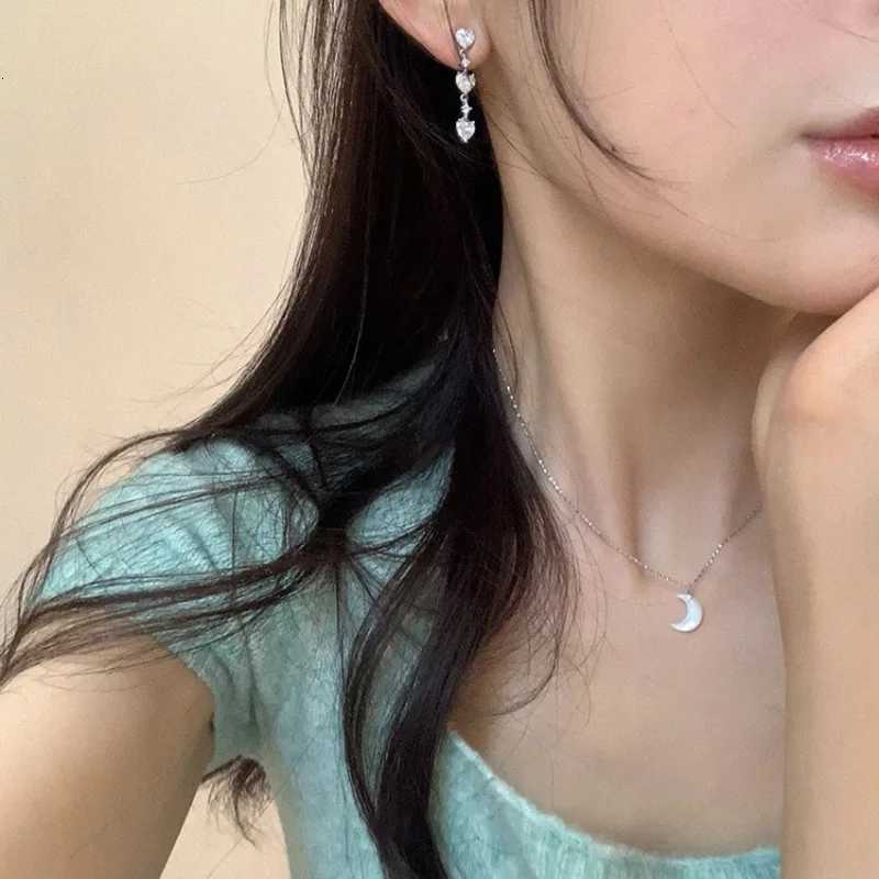 VENTFILLE 925 Sterling Silver Necklace for Women Girl Moon Fritillaria Zircon Extremely Fine Chain Jewelry Gift Dropshipping M251211