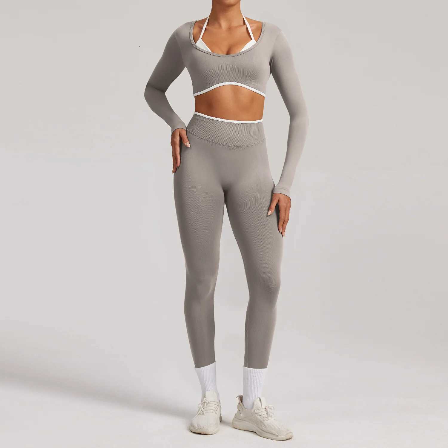 Sportswear 2PCS Seamless Yoga Set Gym Fitness Suit Women Yoga Tracksuits Workout Gym Clothes Crop Top Sports Leggings SuitT251211