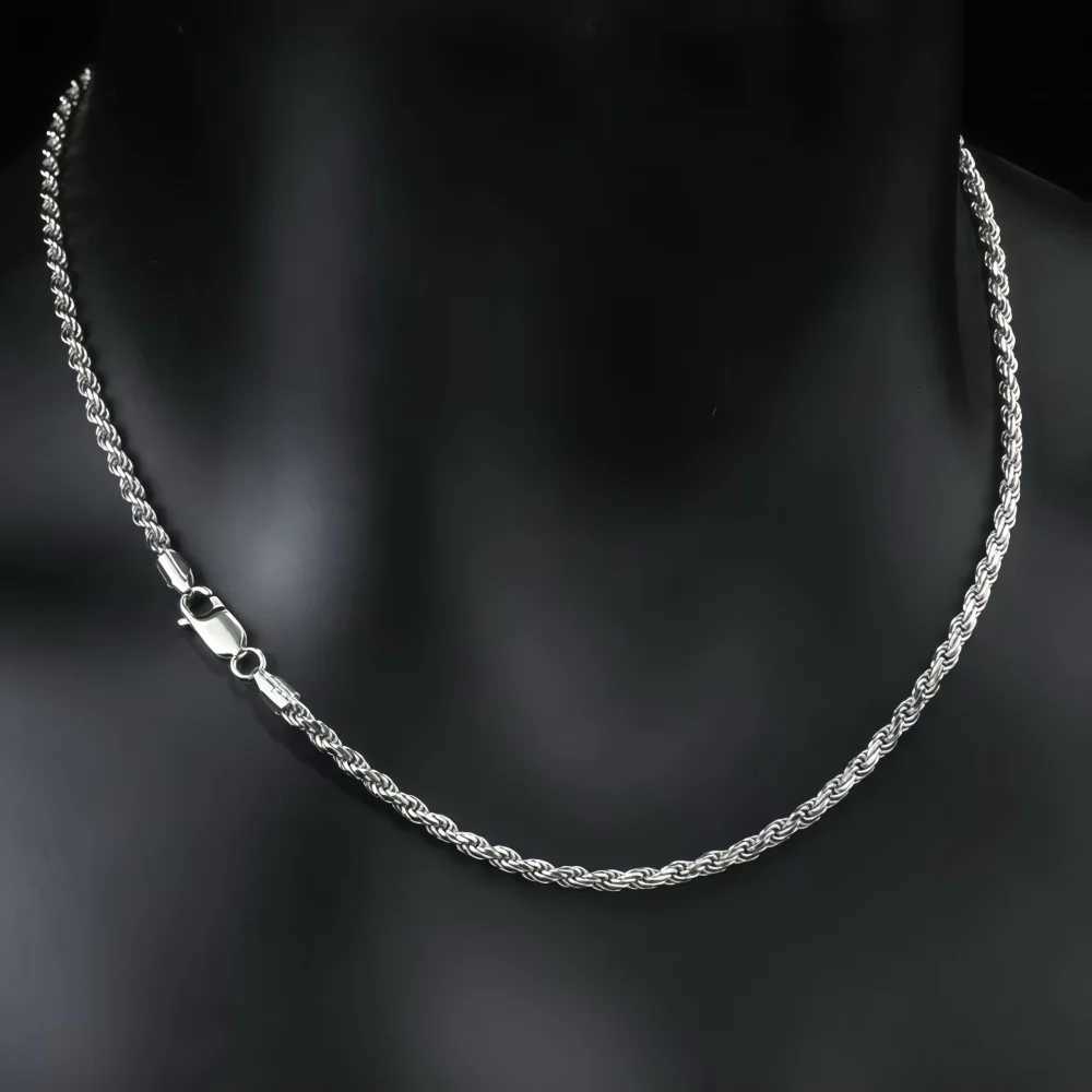 Hip Hop Men Stainless Steel Twist Chain Necklace Handmade Spring Buckle Basic Necklace Simple Jewelry Fashion Women Accessories M251211